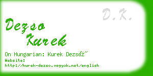 dezso kurek business card